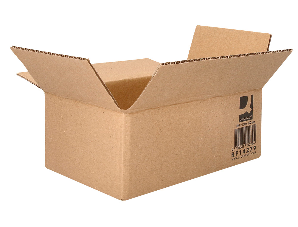 CAIXA PARA EMBALAR Q-CONNECT AMERICANA CARTAO CANAL SIMPLES 5 MM COR KRAFT 250X150X100 MM