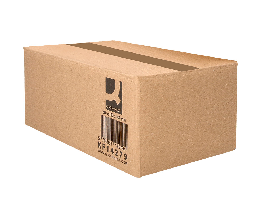 CAIXA PARA EMBALAR Q-CONNECT AMERICANA CARTAO CANAL SIMPLES 5 MM COR KRAFT 250X150X100 MM
