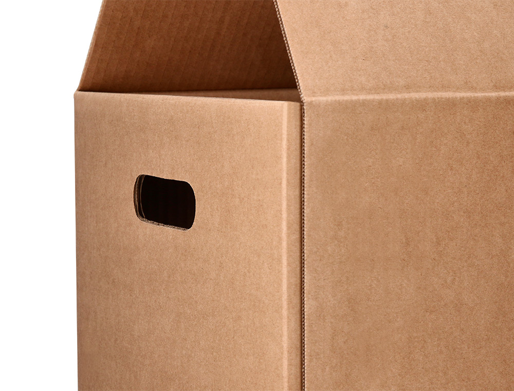 CAIXA PARA EMBALAR Q-CONNECT AMERICANA COM ASAS CARTAO CANAL SIMPLES 5 MM COR KRAFT 400X290X220 MM