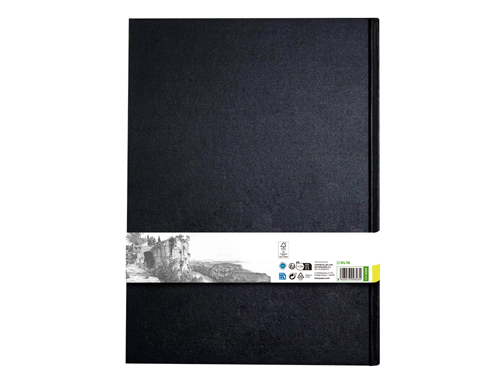 CADERNO DIARIO ENCADERNADO LIDERPAPEL DIN A3 420X297 MM 100 FOLHAS 100 GR COR PRETA
