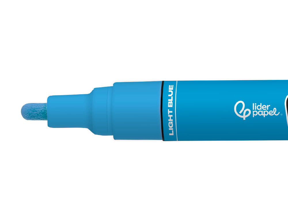 MARCADOR LIDERPAPEL ACRYLIC BASE AGUA TODO TIPO DE SUPERFICIE PONTA REDONDA 3 MM AZUL CLARO