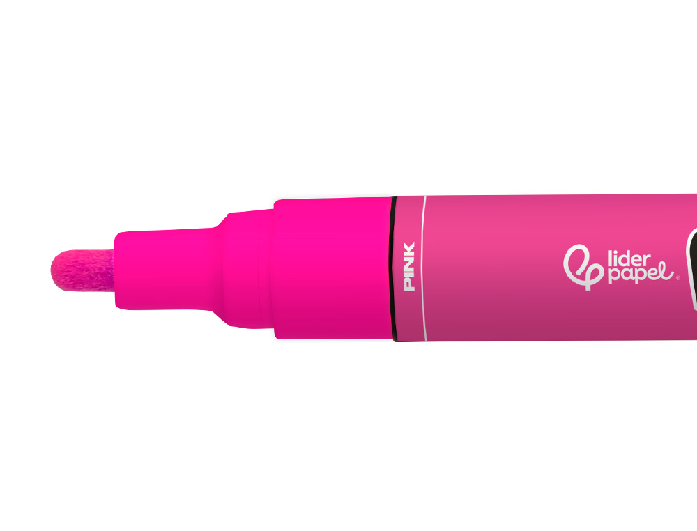 MARCADOR LIDERPAPEL ACRYLIC BASE AGUA TODO TIPO DE SUPERFICIE PONTA REDONDA 3 MM ROSA