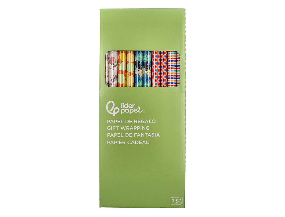 PAPEL FANTASIA LIDERPAPEL TODO ANO ROLO LARGURA 70 CM COMPRIMENTO 2 MT GRAMAGEM 60 GR DESENHOS SORTIDOS B-2024