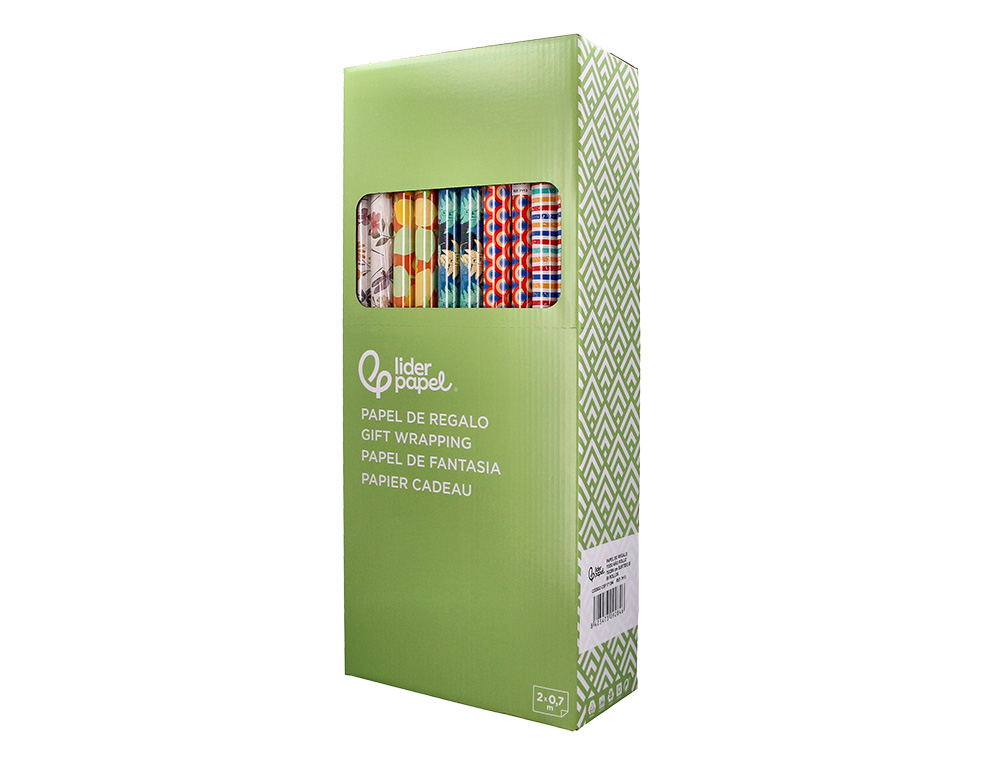 PAPEL FANTASIA LIDERPAPEL TODO ANO ROLO LARGURA 70 CM COMPRIMENTO 2 MT GRAMAGEM 60 GR DESENHOS SORTIDOS B-2024