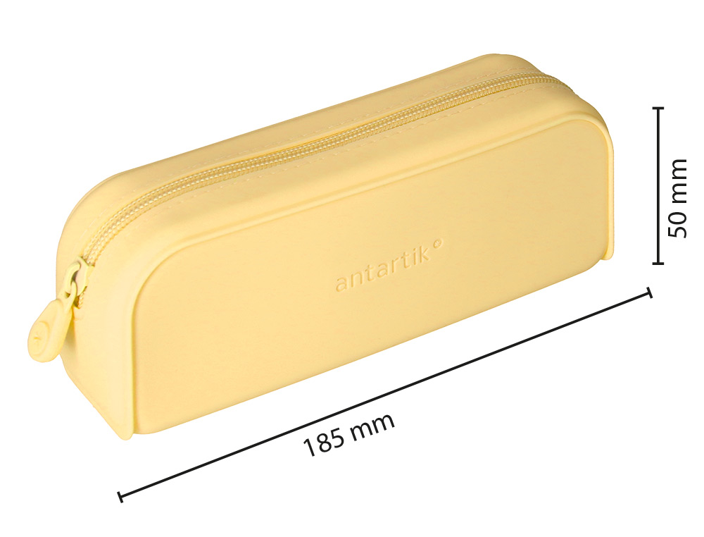 ESTOJO ESCOLAR ANTARTIK PRISMA SILICONE SOFT RETANGULAR 185X50X75 MM AMARELO