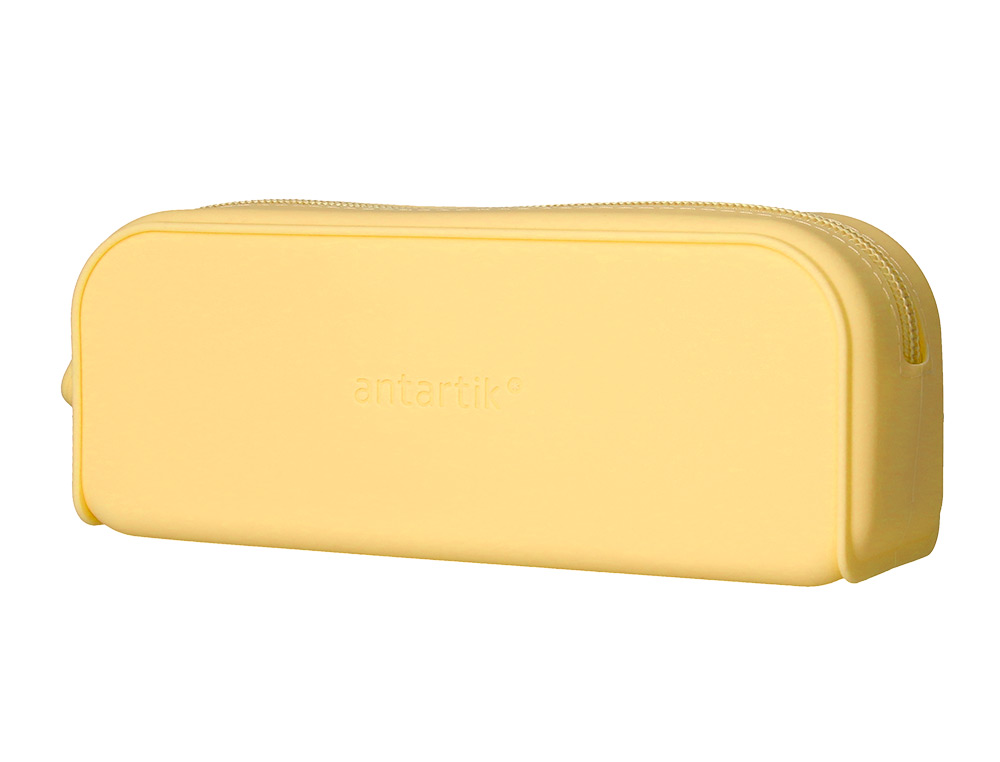 ESTOJO ESCOLAR ANTARTIK PRISMA SILICONE SOFT RETANGULAR 185X50X75 MM AMARELO
