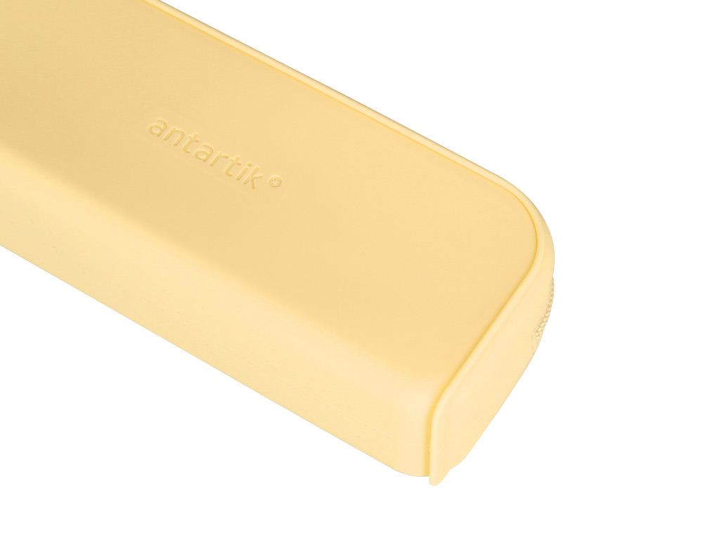 ESTOJO ESCOLAR ANTARTIK PRISMA SILICONE SOFT RETANGULAR 185X50X75 MM AMARELO