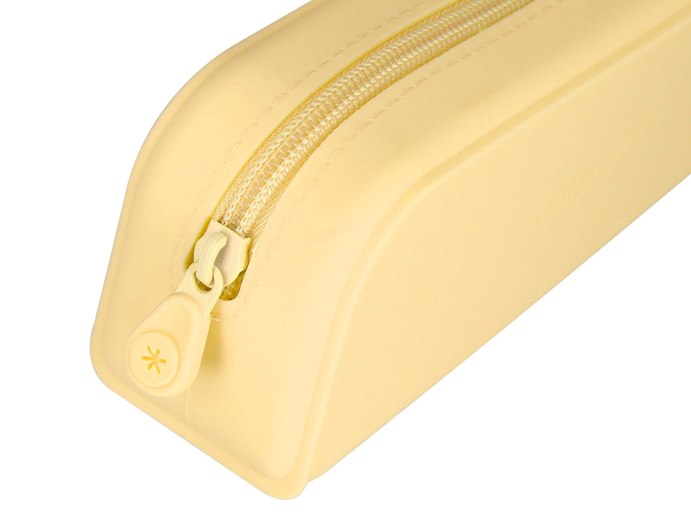 ESTOJO ESCOLAR ANTARTIK PRISMA SILICONE SOFT RETANGULAR 185X50X75 MM AMARELO