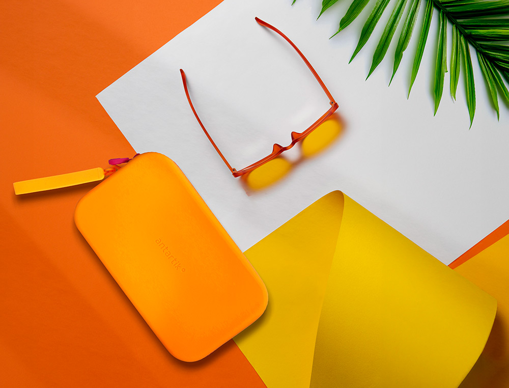 ESTOJO ESCOLAR ANTARTIK TROPICAL DIVE SILICONE SOFT RETANGULAR 190X120X25 MM LARANJA