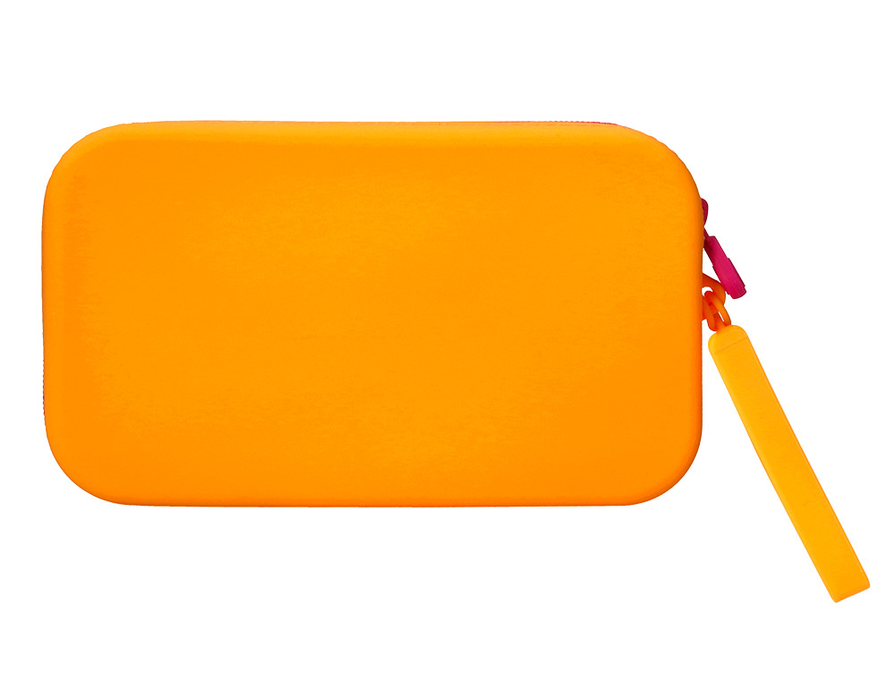 ESTOJO ESCOLAR ANTARTIK TROPICAL DIVE SILICONE SOFT RETANGULAR 190X120X25 MM LARANJA