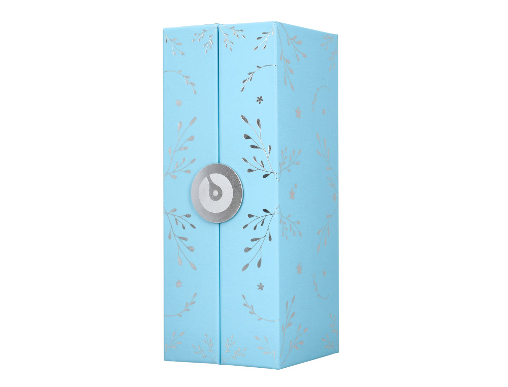 ESFEROGRAFICA BELIUS BELLA ALUMINIO COR AZUL CELESTE DESENHO PRATEADO RELEVO TINTA AZUL CAIXA DE DESIGN