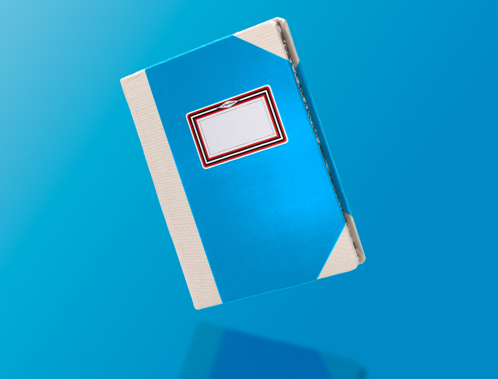 LIVRO DE CARTAO COSIDO FERNANDES FLECHA DIN A6+ LISO 50 FOLHAS 100 GR AZUL