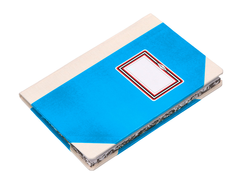 LIVRO DE CARTAO COSIDO FERNANDES FLECHA DIN A6+ LISO 50 FOLHAS 100 GR AZUL