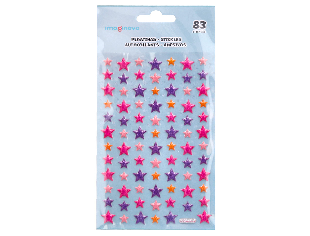 AUTOCOLANTES IMAGINOVO ESTRELAS MAGIC DREAMS COM RELEVO 190X105 MM EM BLISTER