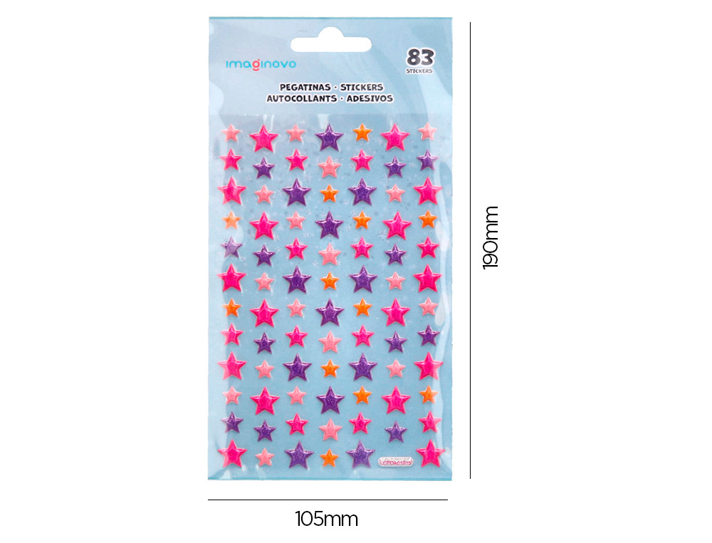 AUTOCOLANTES IMAGINOVO ESTRELAS MAGIC DREAMS COM RELEVO 190X105 MM EM BLISTER
