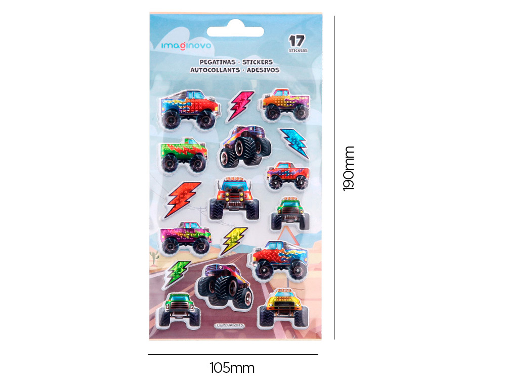 AUTOCOLANTES IMAGINOVO KIDS CORRIDAS GOMA EVA 190X105 MM EM BLISTER
