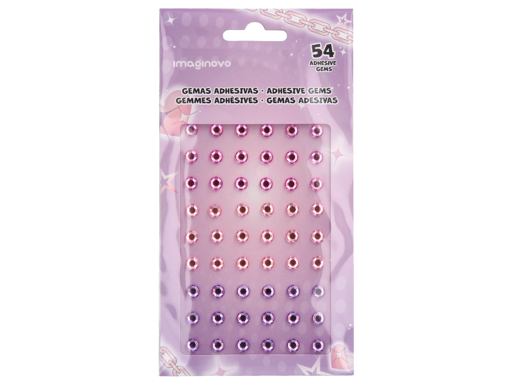 AUTOCOLANTES IMAGINOVO PEDRAS ROSAS E ROXAS BRILHANTES COM RELEVO PARA TODAS AS SUPERFICIES 190X105 MM EM BLISTER
