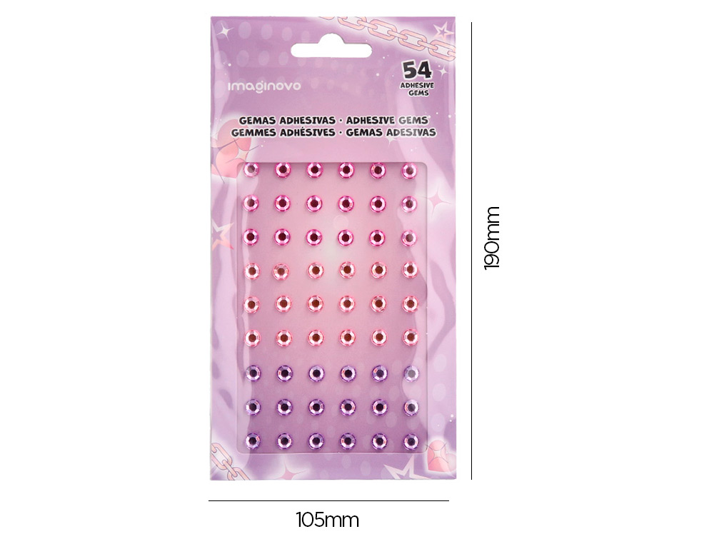 AUTOCOLANTES IMAGINOVO PEDRAS ROSAS E ROXAS BRILHANTES COM RELEVO PARA TODAS AS SUPERFICIES 190X105 MM EM BLISTER