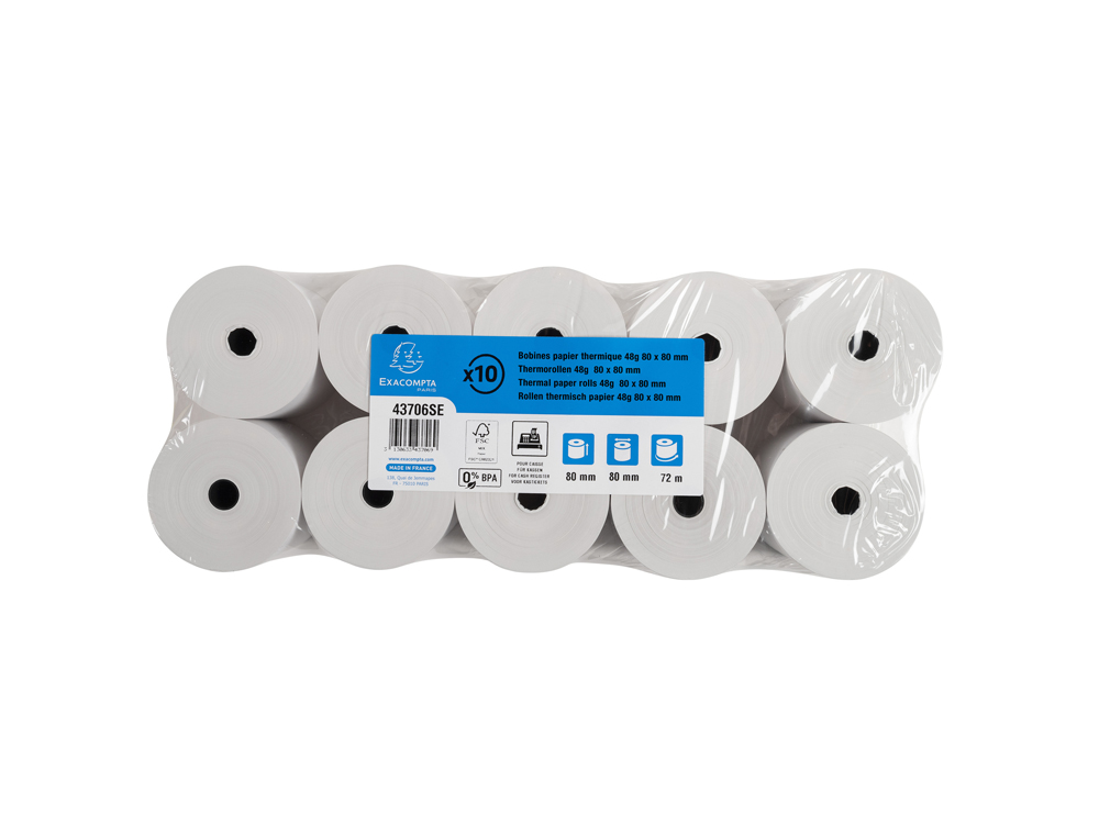 ROLO CALCULADORA EXACOMPTA TERMICO 80X80 MM 48 GR SEM BPA