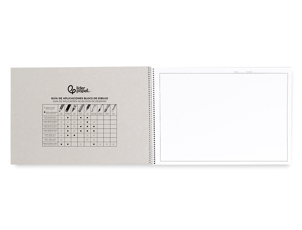 BLOCO DE DESENHO LIDERPAPEL LINEAR HISTORICO 230X325MM 20 FOLHAS 130 GR COM ESQUADRIA PERFURADO