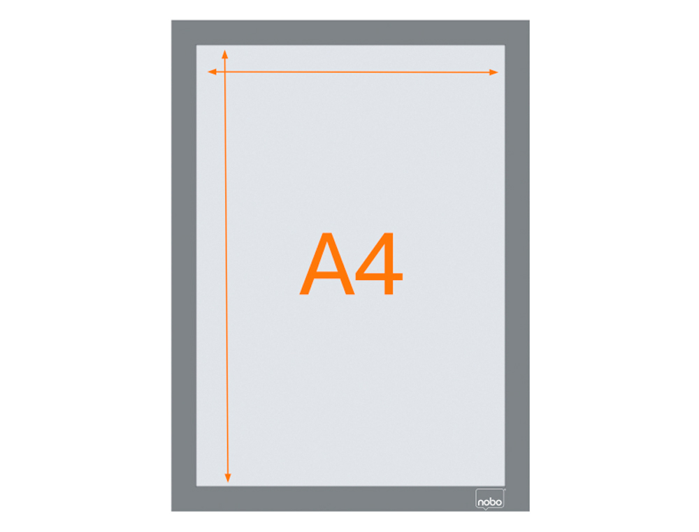 MOLDURA PORTA ANUNCIOS NOBO DIN A4 MOLDURA MAGNETICA AUTO ADESIVA COR PRATA PACK DE 2 UNIDADES
