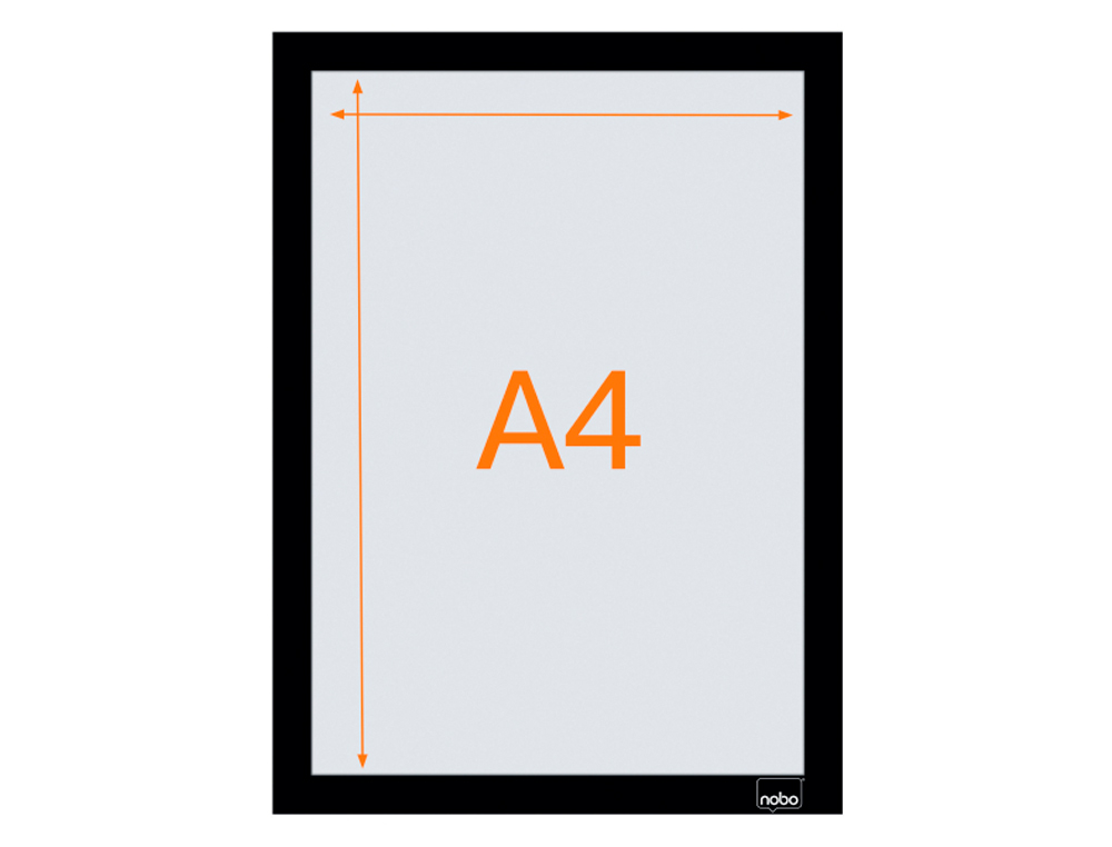 MOLDURA PORTA ANUNCIOS NOBO DIN A4 MOLDURA MAGNETICA AUTO ADESIVA COR PRATA PACK DE 2 UNIDADES