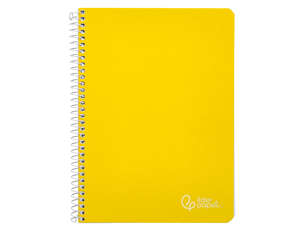 CADERNO ESPIRAL LIDERPAPEL WITTY DIN A4 CAPA DURA 80F 90GR PAUTADO COM MARGEM COR AMARELO