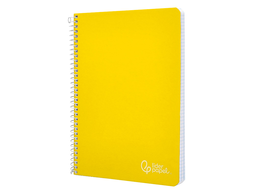 CADERNO ESPIRAL LIDERPAPEL WITTY DIN A4 CAPA DURA 80F 90GR PAUTADO COM MARGEM COR AMARELO