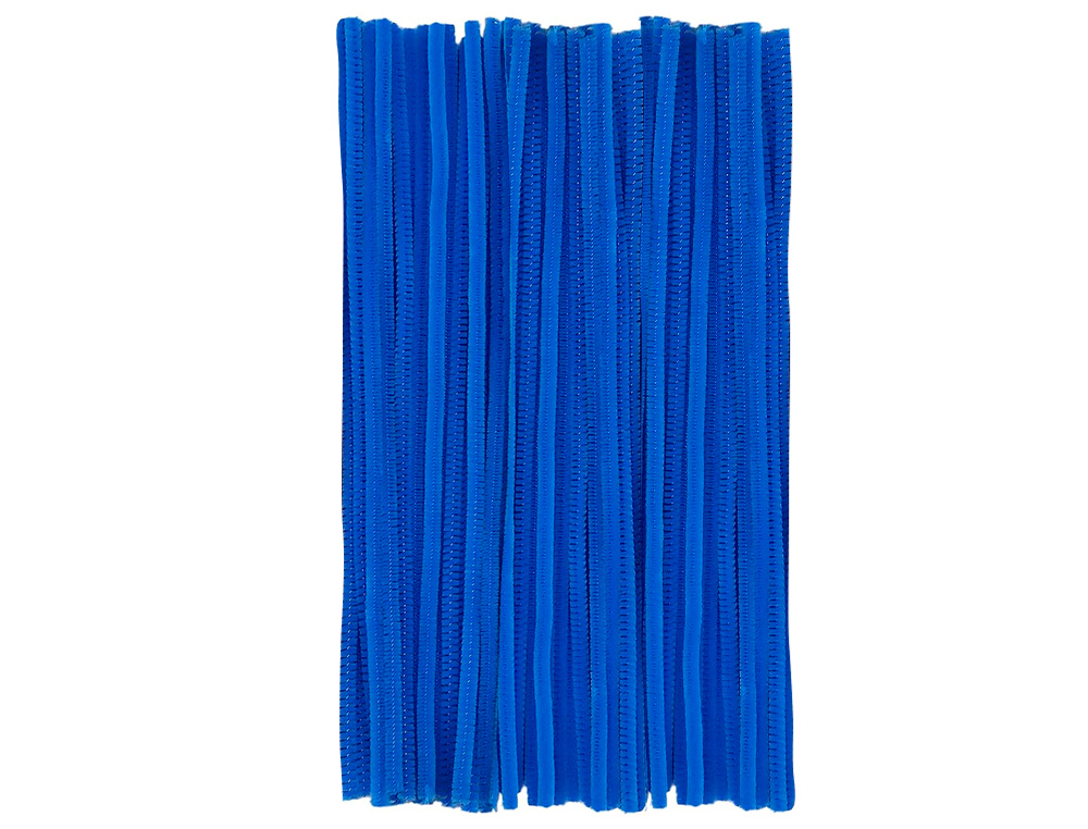TIRAS DE CHENILLE LIDERPAPEL 30 CM COR AZUL MATE BOLSA DE 100 UNIDADES
