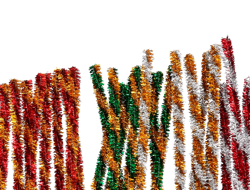 TIRAS DE CHENILLE LIDERPAPEL 30 CM DUAS CORES BRILHANTES SORTIDAS BOLSA DE 30 UNIDADES