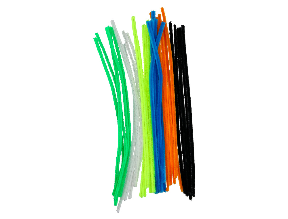 TIRAS DE CHENILLE LIDERPAPEL 30 CM CORES MATE SORTIDAS BOLSA DE 30 UNIDADES