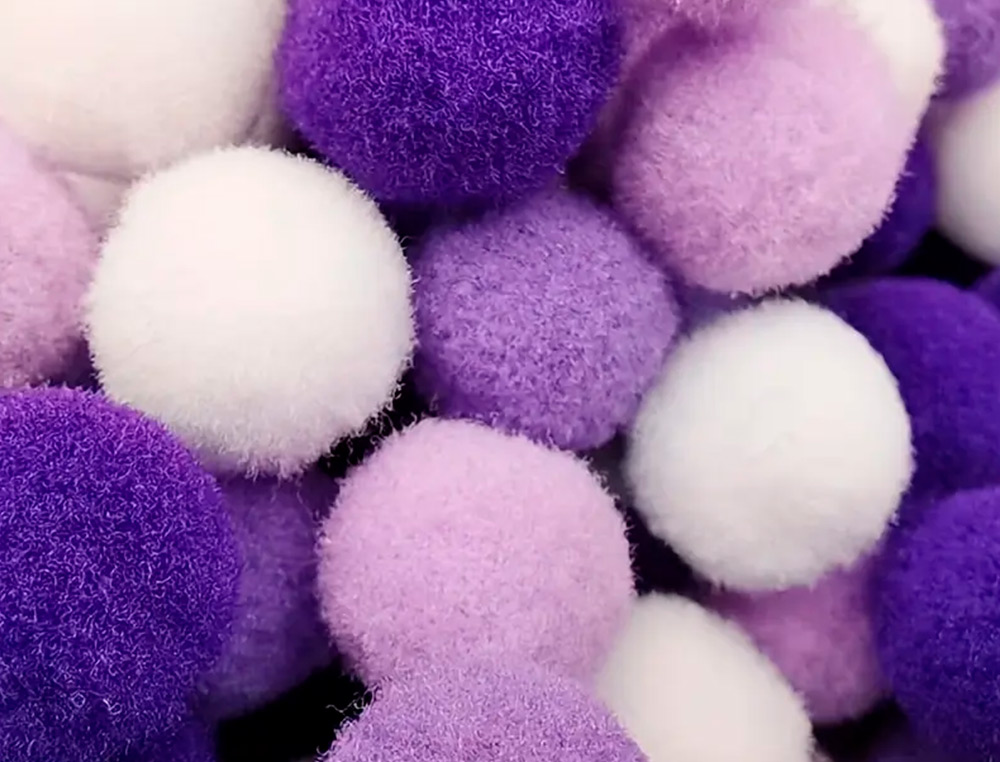 POMPONS DE CORES LIDERPAPEL 1,5 CM TONALIDADES VIOLETA BOLSA COM 80 UNIDADES