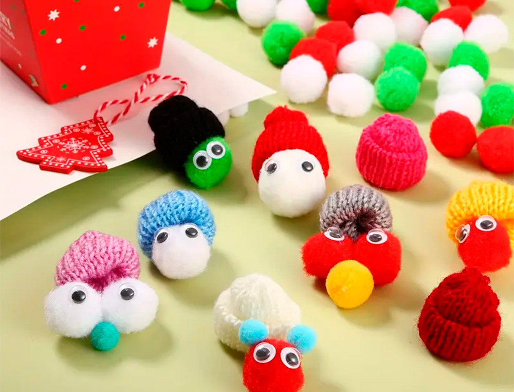 POMPONS DE CORES LIDERPAPEL 1,5 CM TONALIDADES VIOLETA BOLSA COM 80 UNIDADES