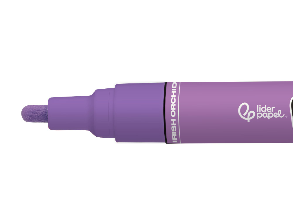 MARCADOR LIDERPAPEL ACRYLIC BASE AGUA TODO TIPO DE SUPERFICIE PONTA REDONDA 3 MM MALVA