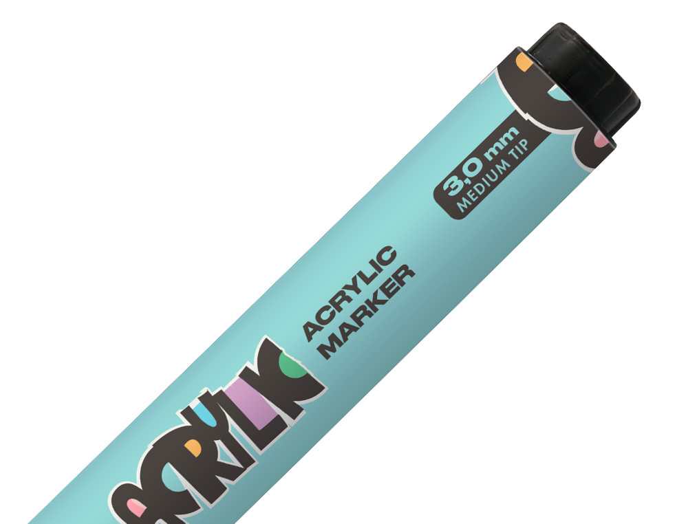 MARCADOR LIDERPAPEL ACRYLIC BASE AGUA TODO TIPO DE SUPERFICIE PONTA REDONDA 3 MM VERDE MENTA