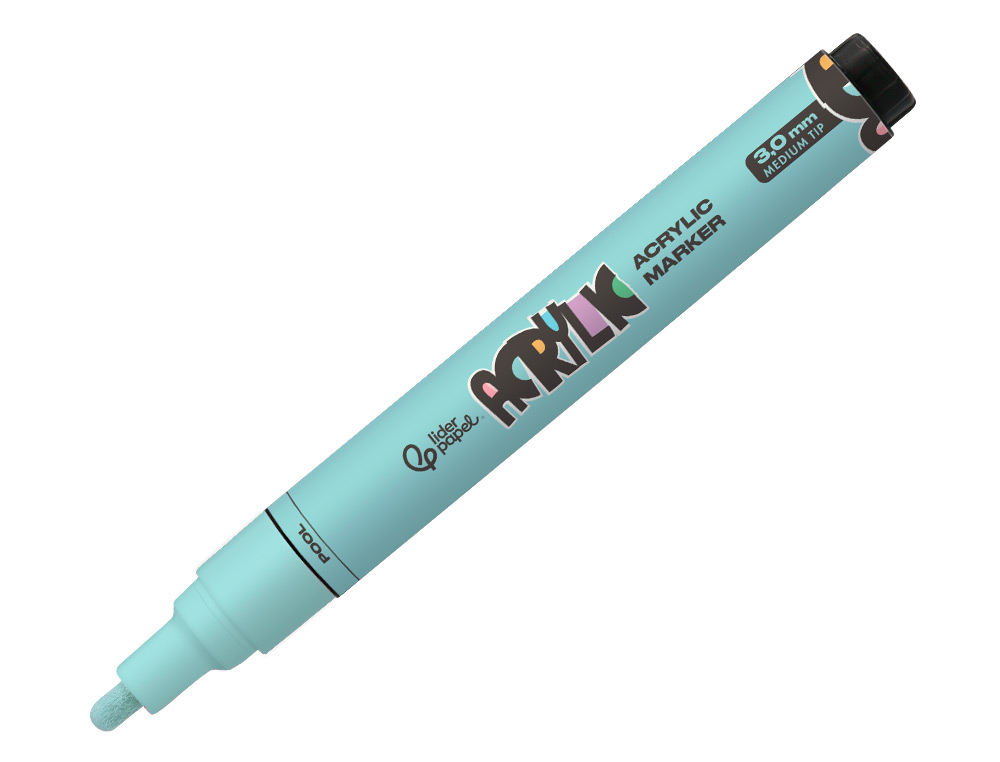 MARCADOR LIDERPAPEL ACRYLIC BASE AGUA TODO TIPO DE SUPERFICIE PONTA REDONDA 3 MM VERDE MENTA