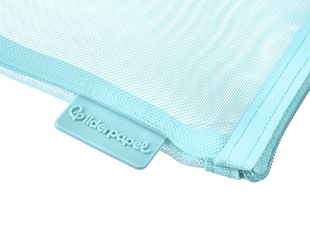 BOLSA COM FECHO DE CORRER LIDERPAPEL POLIESTER TRANSPIRAVEL MULTIUSOS TICKET 230X115 MM AZUL PASTEL