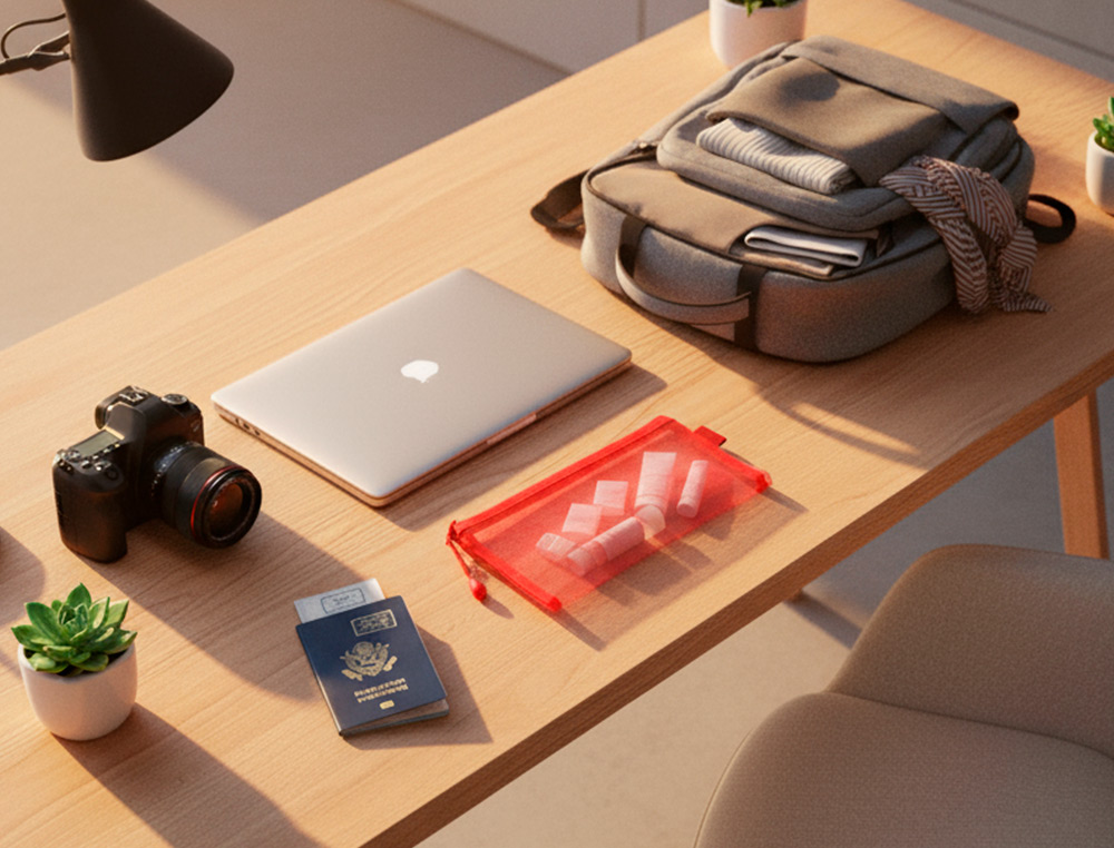 BOLSA COM FECHO DE CORRER LIDERPAPEL POLIESTER TRANSPIRAVEL MULTIUSOS TICKET 230X115 MM AZUL PASTEL