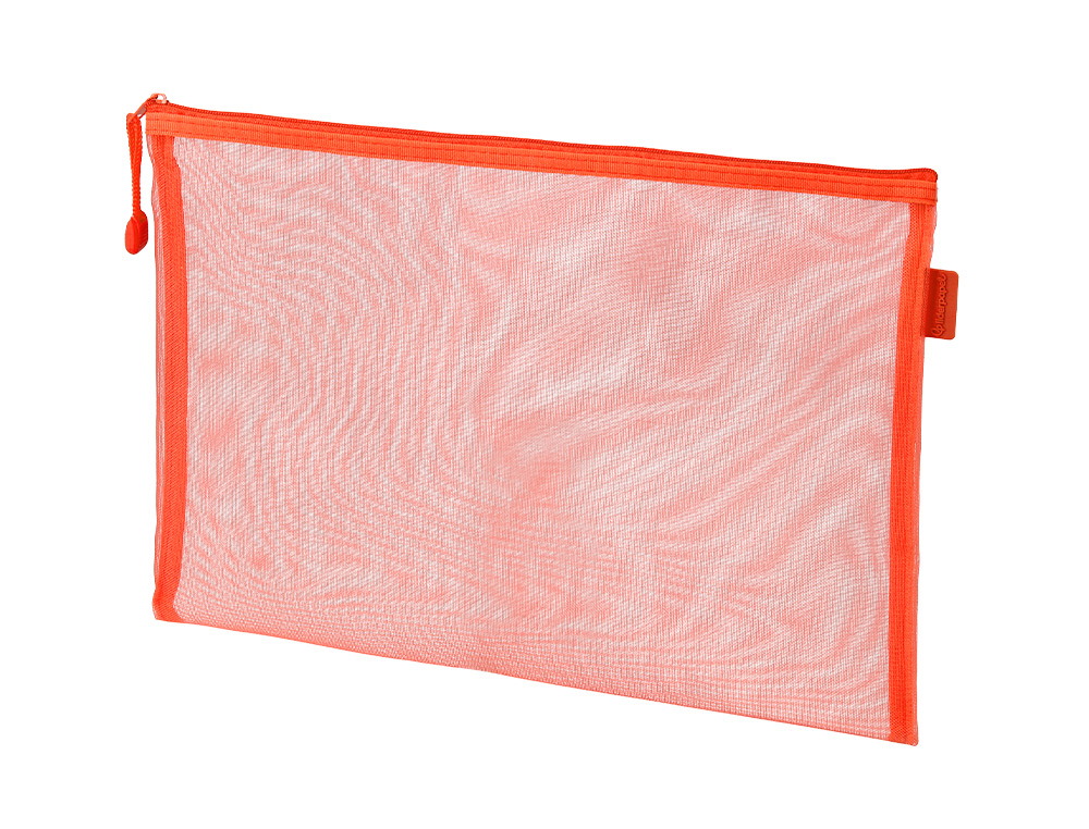 BOLSA COM FECHO DE CORRER LIDERPAPEL POLIESTER TRANSPIRAVEL MULTIUSOS DIN A5 LARANJA