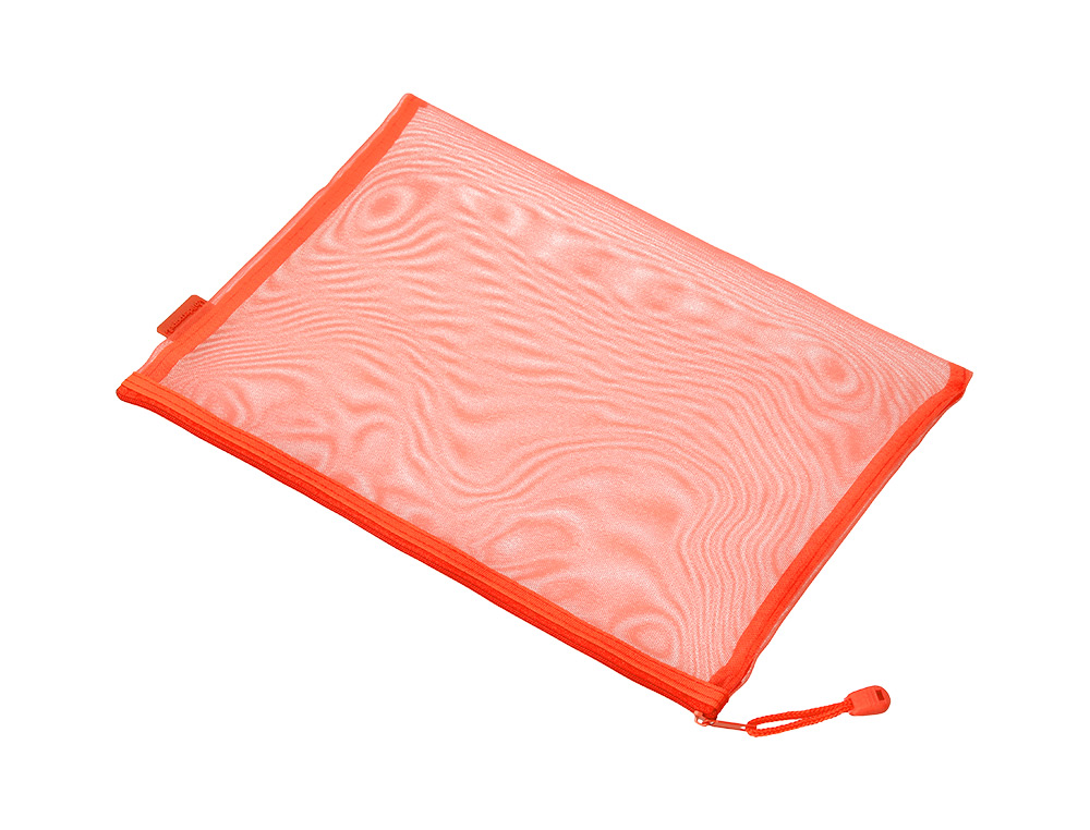 BOLSA COM FECHO DE CORRER LIDERPAPEL POLIESTER TRANSPIRAVEL MULTIUSOS DIN A5 LARANJA