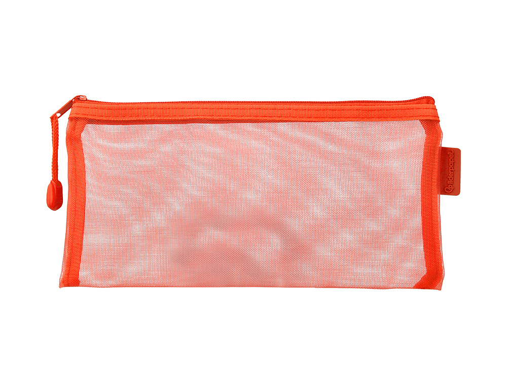 BOLSA COM FECHO DE CORRER LIDERPAPEL POLIESTER TRANSPIRAVEL MULTIUSOS TICKET 230X115 MM LARANJA