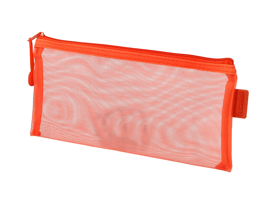 BOLSA COM FECHO DE CORRER LIDERPAPEL POLIESTER TRANSPIRAVEL MULTIUSOS TICKET 230X115 MM LARANJA