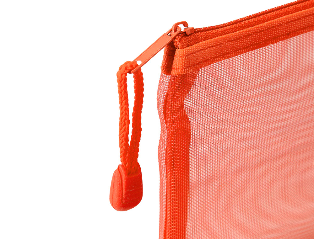 BOLSA COM FECHO DE CORRER LIDERPAPEL POLIESTER TRANSPIRAVEL MULTIUSOS TICKET 230X115 MM LARANJA