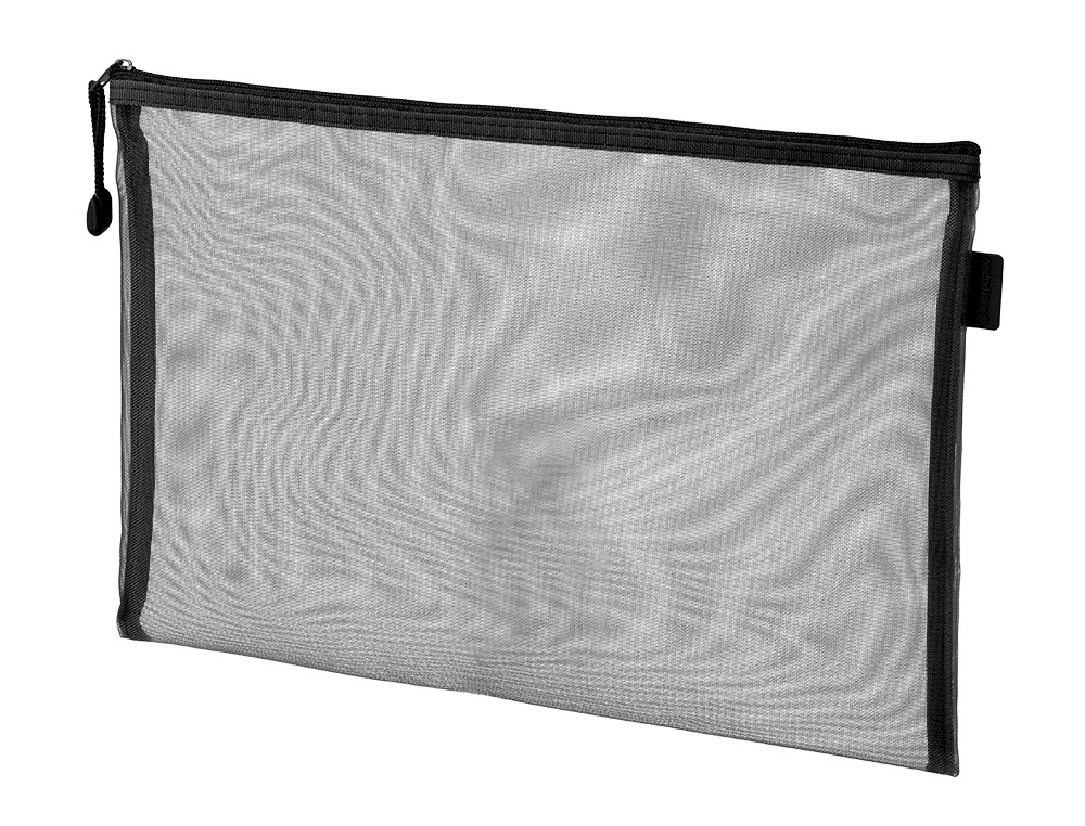 BOLSA COM FECHO DE CORRER LIDERPAPEL POLIESTER TRANSPIRAVEL MULTIUSOS DIN A4 PRETO