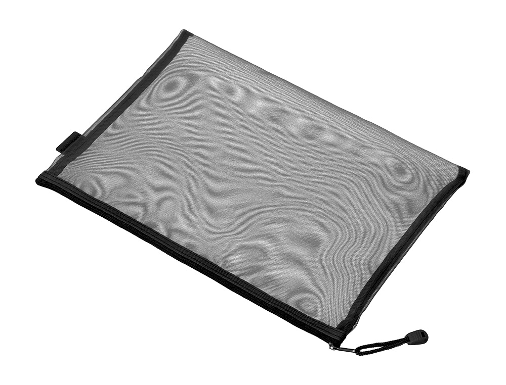 BOLSA COM FECHO DE CORRER LIDERPAPEL POLIESTER TRANSPIRAVEL MULTIUSOS DIN A4 PRETO