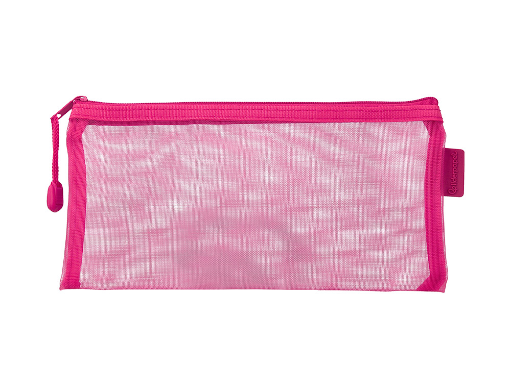 BOLSA COM FECHO DE CORRER LIDERPAPEL POLIESTER TRANSPIRAVEL MULTIUSOS TICKET 230X115 MM ROSA