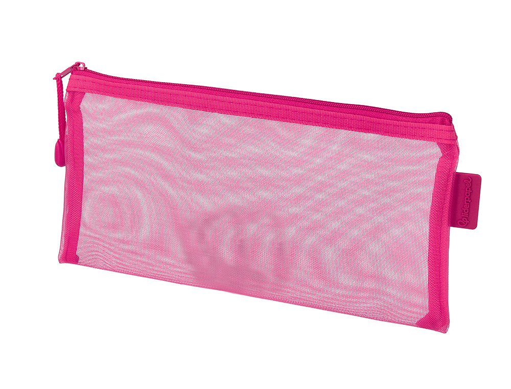 BOLSA COM FECHO DE CORRER LIDERPAPEL POLIESTER TRANSPIRAVEL MULTIUSOS TICKET 230X115 MM ROSA
