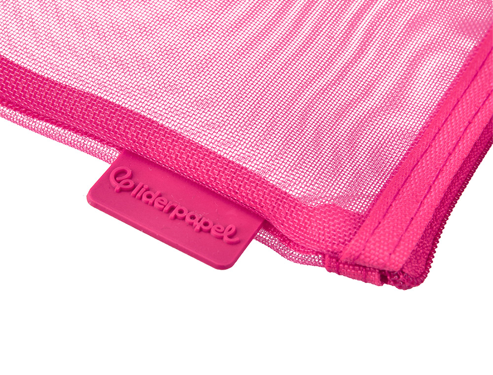 BOLSA COM FECHO DE CORRER LIDERPAPEL POLIESTER TRANSPIRAVEL MULTIUSOS TICKET 230X115 MM ROSA