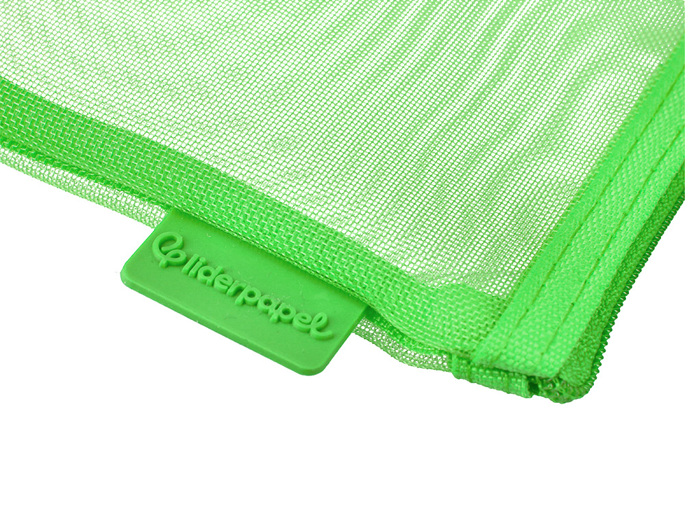 BOLSA COM FECHO DE CORRER LIDERPAPEL POLIESTER TRANSPIRAVEL MULTIUSOS DIN A5 VERDE PASTEL