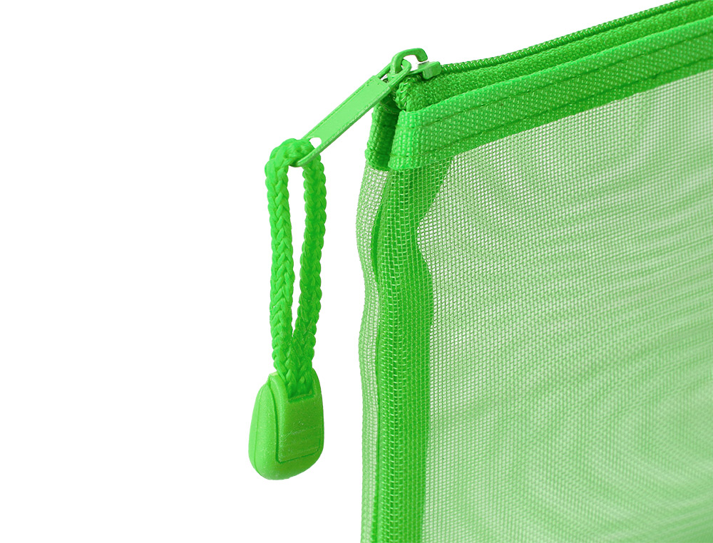 BOLSA COM FECHO DE CORRER LIDERPAPEL POLIESTER TRANSPIRAVEL MULTIUSOS DIN A5 VERDE PASTEL